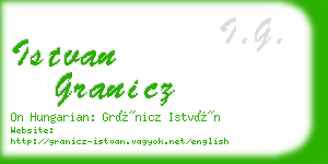 istvan granicz business card